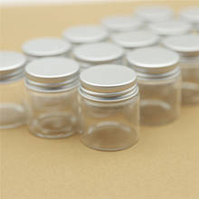 6 peças 47*50mm 50ml frascos de vidro tempero prata tampa parafuso pequeno tubo de teste frascos artesanato transparente garrafa de vidro de doces armazenamento 2024 - compre barato