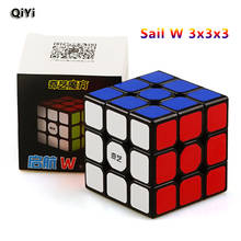 Quebra-cabeça de cubo mágico 3x3x3 qiyi sail w, quebra-cabeça profissional sem adesivos, brinquedo educacional para crianças 2024 - compre barato