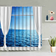 Ocean Scenic Shower Curtain Summer Blue Sea Sandy Beach Scenery Bathroom Window Curtains Waterproof Bath Screen Decor Hook Cloth 2024 - buy cheap