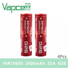 Batería recargable de iones de litio de 4 piezas Vapcell 18650, 2600mAh, 25A, 100%, rewrap G26 beats VTC5A igual VTC6A/20S, Envío Gratis 2024 - compra barato