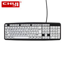 CHYI-teclado ergonómico con cable USB para ordenador, teclado negro resistente al agua para abuelo, oficina y hogar, para personas Eldly 2024 - compra barato