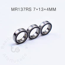 Miniature Bearing 10pcs MR137RS 7*13*4(mm) free shipping chrome steel Rubber Sealed High speed Mechanical equipment parts 2024 - buy cheap
