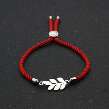 Nova pulseira de aço inoxidável simples moda toggle-fechos ajustável corda vermelha sorte pulseiras para mulheres casal jóias 2024 - compre barato