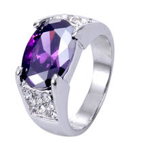 RBNYD модные Очаровательные Красивые женские вечерние ювелирные изделия фиолетовый и светильник фиолетовый CZ серебряное кольцо размеры 6 7 8 9 оптовая продажа подарки 2024 - купить недорого