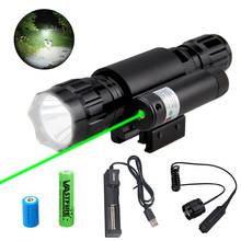 Mira laser verde/vermelho para arma tática, mira, barril de rifle, interruptor de pressão remoto com lanterna de caça 501b 2024 - compre barato