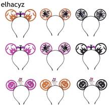 10 pçs/lote novo halloween aranha web mouse orelhas hairband abóbora fantasma morcego castelo bandana meninas crianças headwear acessórios de cabelo 2024 - compre barato