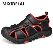 New Men Summer Sandals Genuine Leather Beach Sandals Man Roman Style Casual Shoes Brand Men Sandals Big Size Summer Sneakers 2024 - buy cheap