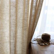 XTMYI-cortina de tul de lino japonés para sala de estar, cortinas transparentes para dormitorio, cocina, tratamiento de ventana, cortinas de gasa personalizadas 2024 - compra barato
