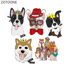 ZOTOONE-Parche de perro de dibujos animados para planchar para ropa, parches de impresión DIY, Transferencia Térmica de vinilo para ropa, pegatinas D 2024 - compra barato