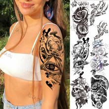 Realistic Geometric Eyes Temporary Tattoos For Women Men Poker Cross Skull Snake Fake Tattoo Sticker Arm Water Transfer Tatoos 2024 - buy cheap