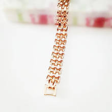Pulsera de eslabones con forma de catenaria para mujer, brazalete de 19CM de largo, Color oro rosa, 585 2024 - compra barato