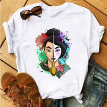 Camiseta Harajuku para mujer, blusa con estampado de princesa Mulan, Top Vogue, camisetas para mujer 2024 - compra barato