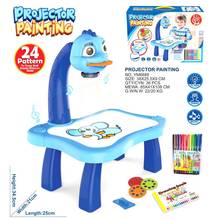 Детский Проекционный стол для рисования, обучающий Музыкальный проектор, доска для рисования, игровой набор, обучающая игрушка, подарок 2024 - купить недорого