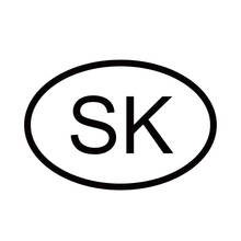 Автомобильные наклейки SK Словакия страна код овальные аксессуары мотоциклетная крышка царапины водонепроницаемый ПВХ 13 см * 9 см 2024 - купить недорого