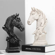 Estatua de caballo para decoración del hogar, escultura de cabeza de caballo antigua, sala de estar figuritas de exhibición para, artesanías, regalos, muebles 2024 - compra barato