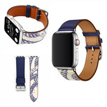 Производитель Кожаный ремешок для iwatch 5 4 3 2 1 ремешок для Apple Watch 38 мм 42 мм 40 мм 44 мм цветочный дизайн 2024 - купить недорого