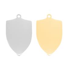 100% Stainless Steel Military Plate Pendant Blank For Engrave Gold/Silver Color Metal Shield Tag Mirror Polished Wholesale 10pcs 2024 - buy cheap