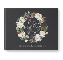 Capa de livro personalizada floral para casamento, livro de visitas com caligrafia para chá de bebê, livro de aniversário personalizado e verde, álbum de fotos 2024 - compre barato