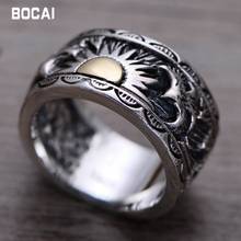 S925 sterling silver male ring Indian eagle wings sun totem Thai silver ring 2024 - buy cheap