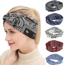 Boho Soft Cashew Flower Headbands for Women Twist Elastic Hairbands Sport Headband Yoga Turban Headwrap Girls Hair Accessories 2024 - buy cheap