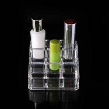 Clear Acrylic 9 cells Lipstick HolderLipsticks display stand  Cosmetic Mascara nail polish Organizer Makeup Case Storage 2024 - buy cheap