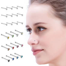 Multi Styles Stainless Steel Sexy Cubic Zircon Nose Stud Nose Stud Hooks Bar Pin Nose Rings Ear Cuff Body Piercing Man Women 2024 - buy cheap