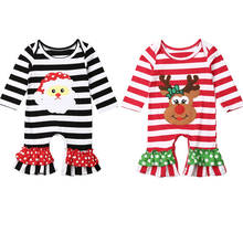 Рождественский Комбинезон для маленьких мальчиков и девочек, комбинезон в полоску с длинными рукавами, осенняя одежда для новорожденных, одежда для детей 0-18 месяцев, ropa de bebe 2024 - купить недорого