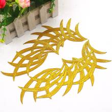 2 Pcs Gold Embroidery Appliques Iron On Lace Patches Cosplay Costume Flower Venise Trims 21.5cm*9cm 2024 - buy cheap