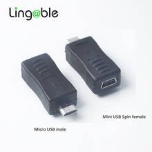 Lingable usb 2.0 adaptador por atacado micro usb macho para mini 5pin adaptador fêmea carregador conector conversor adaptador 2024 - compre barato