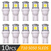 10PCS Led Car DC 12v Lampada Light T10 5050 5SMD Super White 194 168 Auto Wedge Clearance Lamp w5w T10 Led Parking Bulb blue red 2024 - buy cheap