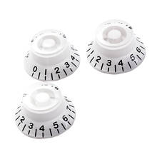 3 botões de sino de plástico botões de guitarra baixo botão de chapéu superior para eixos de divisão de 6mm, branco 2024 - compre barato