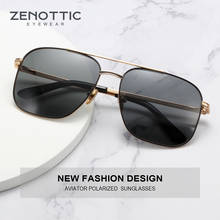 ZENOTTIC Metal Pilot Polarized Sunglasses Men Luxury Designer Square Sun Glasses Outdoor Driving UV400 Protection Shades Eyewear 2024 - buy cheap