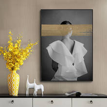 Nordic Simple Modern Fashion Beautiful Woman Gold Foil Model Room Living Room Porch Home Decoration Poster Canvas Print 2024 - buy cheap