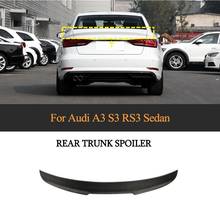 Carbon Fiber Car Rear Trunk Spoiler for Audi A3 S3 RS3 4 Door Sedan 2014 - 2019 Carbon Fiber Trunk Wing Boot Lip 2024 - buy cheap