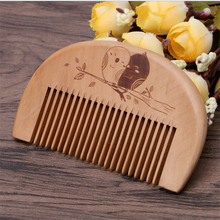 Natural Peach Wooden Comb Close Teeth Anti-static Detangling Beard Comb Head Massage Hair Brush Hair Care Tools 2024 - buy cheap