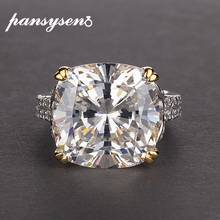 Gemstone кольца для женщин 100% реальные 925 стерлингового серебра ювелирные изделия кольцо с 14x14 мм большими камнями кольца обручальные подарки 2024 - купить недорого