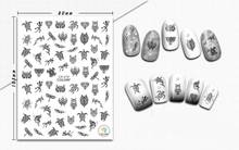 Наклейка для ногтей 3D слайдер для дизайна ногтей Фольга для татуажа черепаха перо дизайнерское украшение маникюрные Типсы клейкие стикеры наклейки 2024 - купить недорого