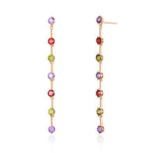 New Fashion Multicolor Cubic Zirconia Tassel Long Earrings Gold  CZ Bead Drop Earrings for Women Jewelry Girls Cute Gifts 2024 - buy cheap