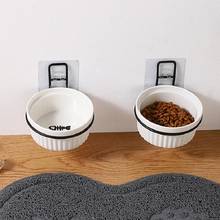 Pet Cat Wall Holder Adjustable Height Blue China Ceramics Feeding Bowls Anti Spill Holder Bowl for Cat Small Dog 2024 - buy cheap