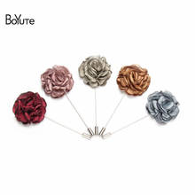 BoYuTe (10 Pieces/Lot) Lapel Pins New Design Hand Made Fabric Flower Rose Lapel Pin Fashion Men's Suit Wedding Brooch Pins 2024 - buy cheap