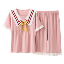 Newest Women Pajamas Set M-5XL Leisure Sleepwear Short Sleeve Sleepwear Female Nightgown Homewear 2024 - buy cheap