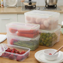 Contenedores de plástico para refrigerador, caja de almacenamiento de alimentos con tapa, nevera de cocina, armario, congelador, organizador de escritorio 2024 - compra barato