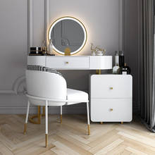 Penteadeira moderna simples com banco, para quarto, pequeno, família, estilo nórdico de luxo, armazenamento de armário, integração 2024 - compre barato