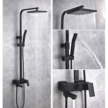 Tuqiu Rainfall Shower Sets Bath and Shower Faucet Mixer Tap With Tub Faucet Brass Black Bath & Shower Faucet Set Bathtub Faucet 2024 - buy cheap