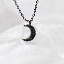 Fashion Jewelry Women Rhinestone Black Crescent Moon Temperament Pendant Clavicle Chain Necklace  Female Jewelry Gifts 2024 - buy cheap