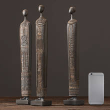 African Figure Sculpture Tribal Figurine Statue Table Resin Crafts Art Decor 2024 - buy cheap