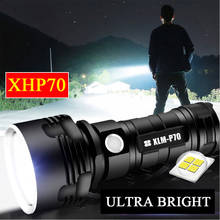 Мощный светодиодный фонарик D2 L2 XHP70 для повседневного использования, светодиодный тактический фонарик с USB-зарядкой, водонепроницаемый фонарь 26650, Ультраяркий фонарь 2024 - купить недорого