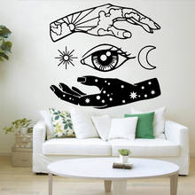 Abstract Wall Decal Hand Moon Sun Eye Star Vinyl Wall Stickers Home Decoration Accessories For Living Room Bedroom Wardrobe Y859 2024 - buy cheap