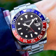 Parnis 40mm Automatic Mechanical Watch Men Black Dial GMT Ceramic Bezel Luxury Luminous Waterproof Sapphire Male Wristwatch 2024 - buy cheap