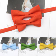 Adorável doce cor bowtie para homens crianças pet clássico camisas de algodão gravata borboleta azul verde rosa cravats acessório de casamento 2024 - compre barato